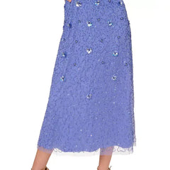 Adrianna Papell Women's Bead Mesh Flutter Sleeve Dress, Perfect for Elegant Evenings and Special Occasions