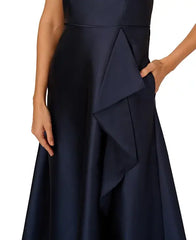 Adrianna Papell Women's Embellished One-Shoulder Sleeveless Ballgown, Perfect for Formal Events