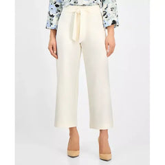 Anne Klein Petite Tie Waist Wide Leg Cropped Pants, Stylish Comfortable Fit for Everyday Wear
