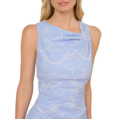 Adrianna Papell Women's Metallic Stretch Jacquard Dress, Perfect for Sophisticated Events