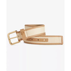 Giani Bernini Edge-Stitch-Trim Pant Belt - Natural