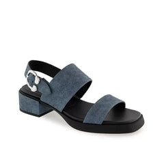 Aerosoles Womens Dove Dress Sandals Stylish Comfortable Footwear, Blue Jean Faux Leather
