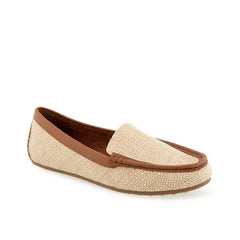 Aerosoles Womens Over Drive Round Toe Loafer Flats, Comfortable Stylish Slip On Shoes, Natural Raffia