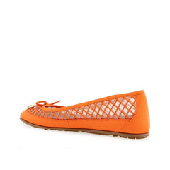 Aerosoles Women's Palma Round Toe Ballet Flats, Stylish Comfortable Everyday Shoes,Bright Orange Mesh