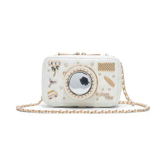 ALDO Caamy Novelty Small Handbags, Stylish Compact Handbag for Women, White