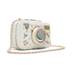 ALDO Caamy Novelty Small Handbags, Stylish Compact Handbag for Women, White