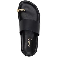 ALDO Womens Beachstroll Toe Loop Footbed Slides, Comfortable Casual Sandals for Women, Black