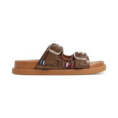 ALDO Womens Bohochic Buckle Footbed Sandals, Comfortable and Stylish Sandals ,Brown