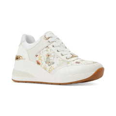 ALDO Women's Iconistep Lace-Up Wedge Jogger Sneakers, Stylish and Comfortable Elevated Sneakers, Ivory Multi