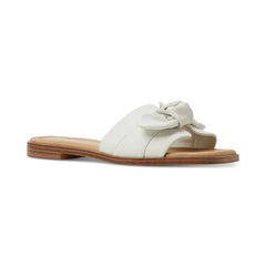 ALDO Womens Lavinia Knot Trim Slide Flat Sandals, Chic and Comfortable Flats, White, Size 11M