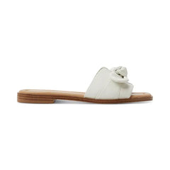 ALDO Womens Lavinia Knot Trim Slide Flat Sandals, Chic and Comfortable Flats, White, Size 11M