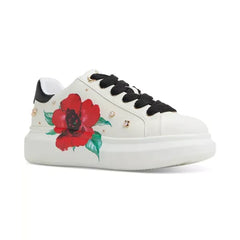 ALDO Womens Lovekiss Embellished Lace Up Platform Sneakers, Stylish Casual Shoes, White Multi