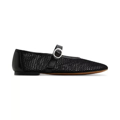 ALDO Womens Quincey Mary Jane Flats Classic and Comfortable Flats ,Black Mesh