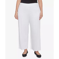 Alfred Dunner Plus Size Nantucket Pleated Wide Leg Ankle Pants