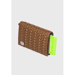 Furniq UK Men's Genuine Leather Weave Pattern Trifold Card Holder