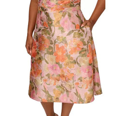 Adrianna Papell Plus Size Floral Jacquard Midi Dress, Elegant Style for Formal Occasions