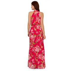 Adrianna Papell Women's Printed Sleeveless Mermaid Dress for Elegant and Flattering Evening Wear, Pink Multi