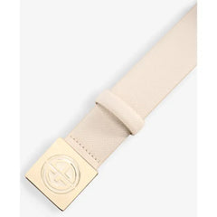 Giani Bernini Logo Plaque Buckle Faux Leather Belt - Natural