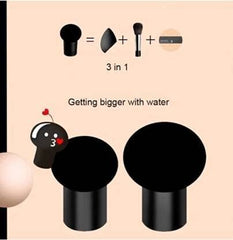 Lusty Soul 3 in 1 CC and BB Water Proof Foundation Concealer Cream with Air Cushion Mushroom+ Long Lasting Gel Eyeliner, Black and Brown (CC Cream + MF Eyeliner)