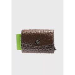 Furniq UK Men's Genuine Leather Elephant Pattern Snap Closure Wallet & Card Holder