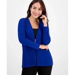 Anne Klein Petite Long Sleeve Buckle Closure Cardigan, Stylish Comfortable Womens Outerwear