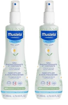 Mustela Baby Hair and Skin Conditioner - With Natural Avocado Water and Chamomile - Vegan and Hypoallergenic - 200ml (Pack of 2)