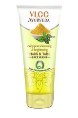 VLCC Ayurveda Deep Pore Cleansing & Brightening Haldi & Tulsi Facewash 100ml (Pack of 2 50ml)