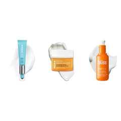 Bliss Eye Do All Things Eye Gel + Bright Idea Vitamin C Facial Serum + Bright Idea Vitamin C Facial Moisturizer | Complete Hydration & Brightening Trio