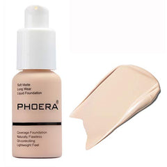 PHOERA Full Coverage Foundation - Flawless Concealer, Matte, Long Lasting, Moisturizing, Color Changing (58g)