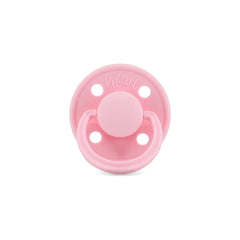 Rebael Mono Newborn Dummies 0-6 Months - Comforting Natural Rubber Round Pacifier, Safe and Easy to Sterilise Baby Soothers - 1 Pack Newborn Essentials | Sweet Pink