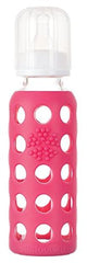 Lifefactory Glass Baby Bottle 9oz and 2 Transitioning Sippy Caps (Raspberry)