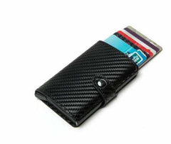 Rfid Wallet Card Holder Double Wallet Men Women Money Bag Male Hasp Black Leather Magic Wallet Small Smart Trifold Wallet