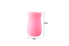 Manan Shopee Baby Feeding Glass Bottle Protection Silicone Cover/Sleeve Holder/Suitable for Wide Neck/Avent Feeder| Protector Cover for Babies, Wide Neck 240-260ml/8OZ, Bottle Cover