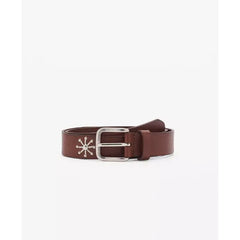 MANGO Women's Embroidered Details Leather Belt - Brown