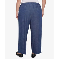 Alfred Dunner Plus Size Summer Solstice Relaxed Button Detail Pull On Ankle Pants