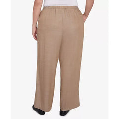 Alfred Dunner Plus Size Summer Solstice Relaxed Button Detail Pull On Ankle Pants
