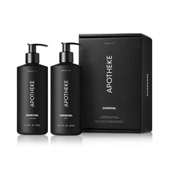APOTHEKE 2 Pc Charcoal Liquid Soap and Lotion Set