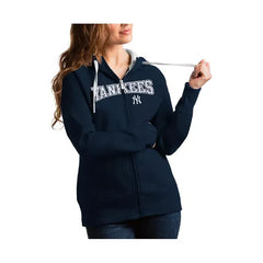 Antigua Women's Navy New York Yankees Team Logo Victory Full-Zip Hoodie, Navy
