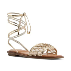 ALDO Women's Seazen Lace-Up Ankle-Tie Flat, Sandals Trendy Comfortable Stylish Flats