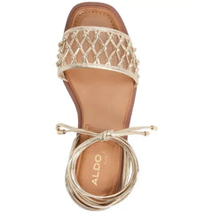 ALDO Women's Seazen Lace-Up Ankle-Tie Flat, Sandals Trendy Comfortable Stylish Flats