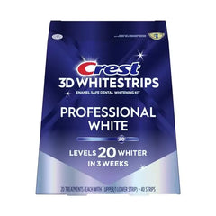 Crest 3D White Strips Dental Whitening Kit Professional-Strength, 20 Treatments for a Brighter Smile