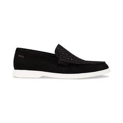 Hugo Boss Men's Sienne Embossed Monogram Loafer - Black