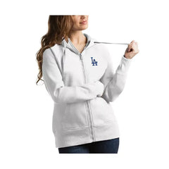 Antigua Women's White Los Angeles Dodgers Victory Full-Zip Hoodie , White