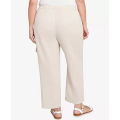 Alfred Dunner Plus Size Floral Embroidered Ankle Pants, Tan