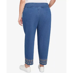Alfred Dunner Plus Size Fringe Denim Jeans, Medium Indigo