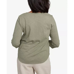 Alfred Dunner Petite Copper Canyon Scattered Sequin Floral Neck Top, Olive