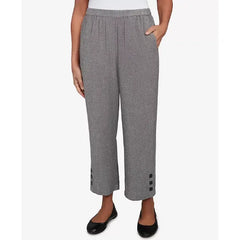 Alfred Dunner Petite Santa Barbara Button Cuffed All Around Elastic Ankle Pants