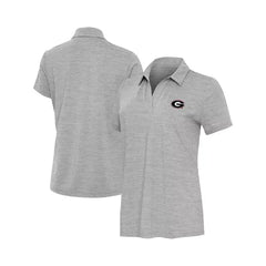 Antigua Women's Heather Gray Georgia Bulldogs Layout V-Neck Polo Shirt , Gray