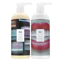 R+Co Television Perfect Hair Shampoo & Conditioner Set + Sample (0.5oz) Lightweight + Smoothing + Volume Vegan 8.5oz & 33.5oz (pack of 2)