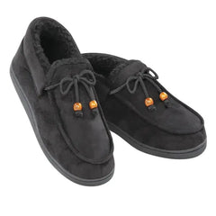 Mens Indoor/Outdoor Memory Foam Moccasins - Black